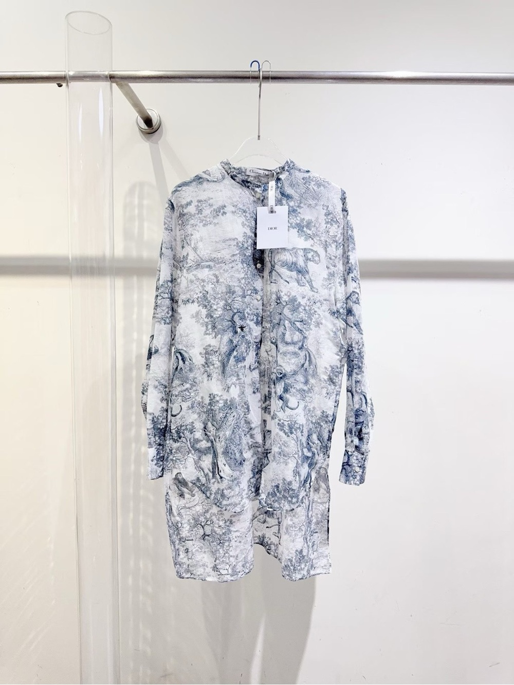 Dior White & Blue Toile Button-Down Shirt